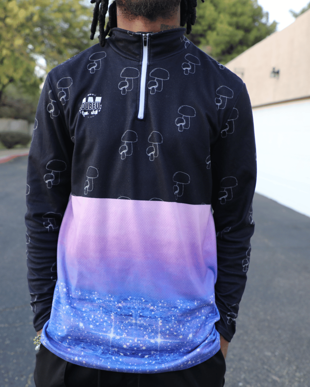 Tripping Twilight Sports Collar Jersey With Long Sleeves