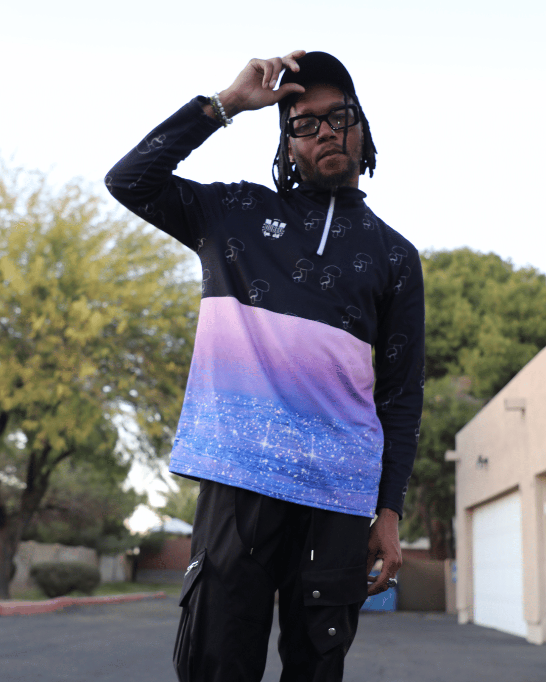 Tripping Twilight Sports Collar Jersey With Long Sleeves