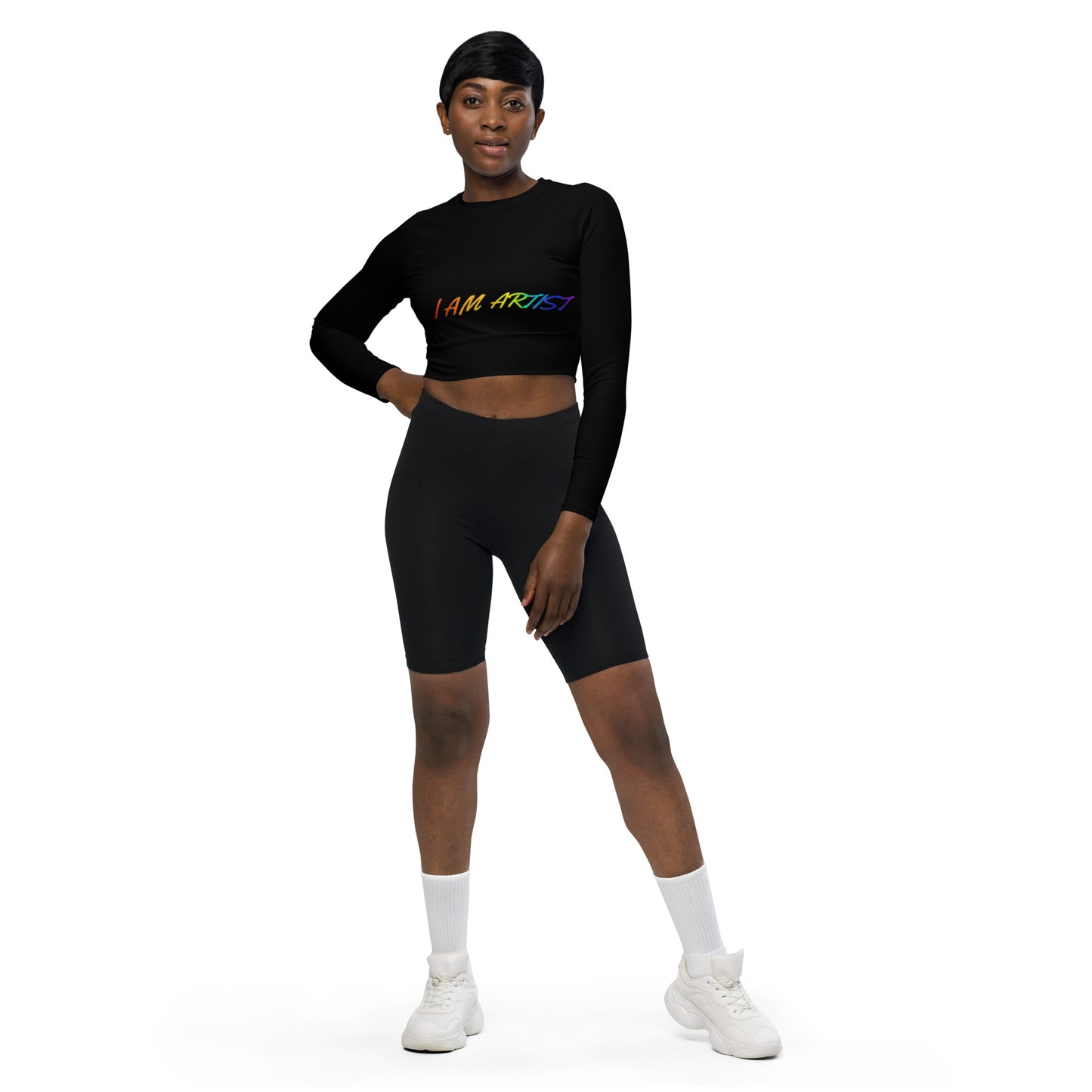 I Am Artist long-sleeve crop top - Iamdubeu