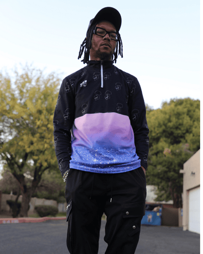 Tripping Twilight Sports Collar Jersey With Long Sleeves
