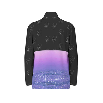 Tripping Twilight Sports Collar Jersey With Long Sleeves